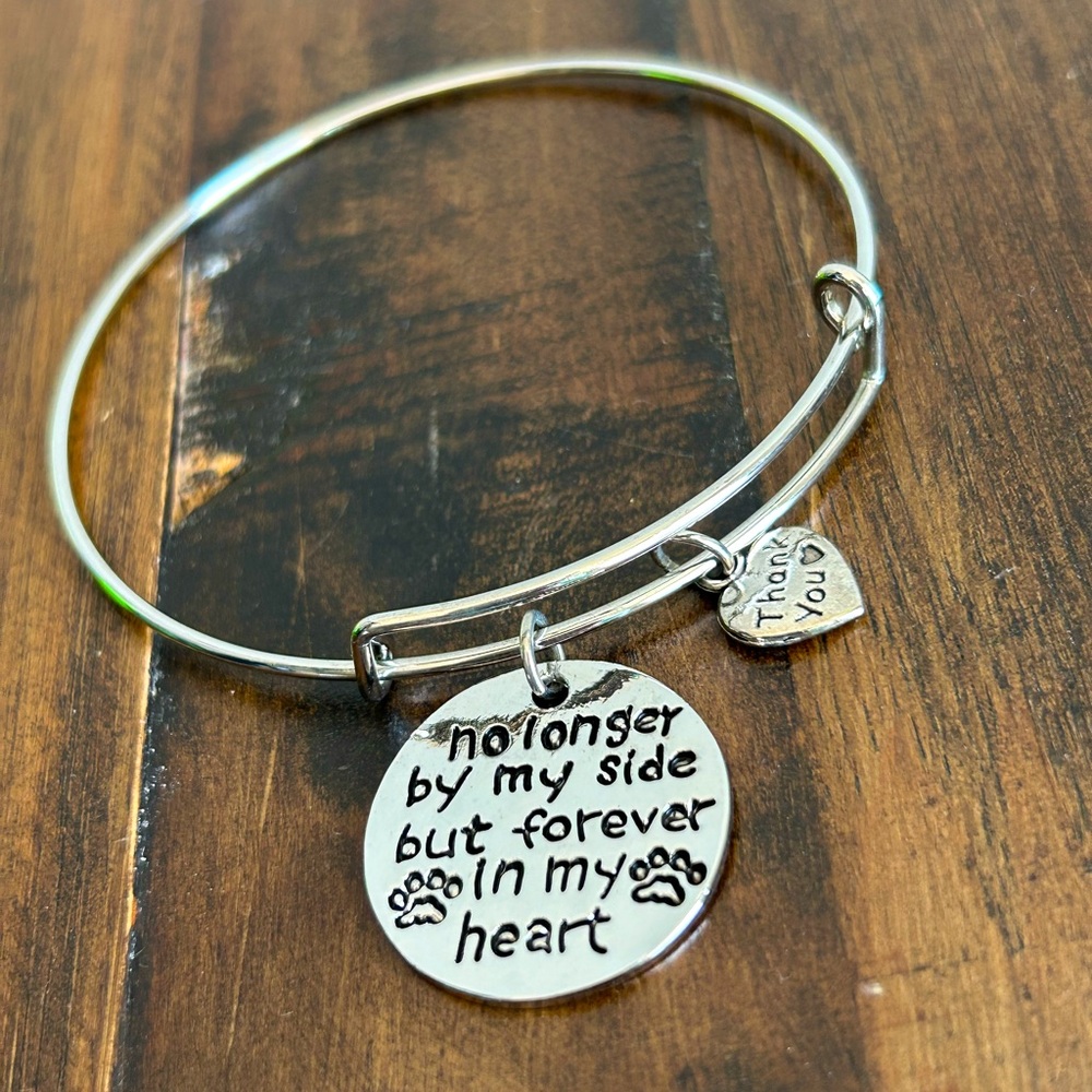 Dog Bracelet Dog Loss No Longer By My Side But Forever in My Heart Bracelet